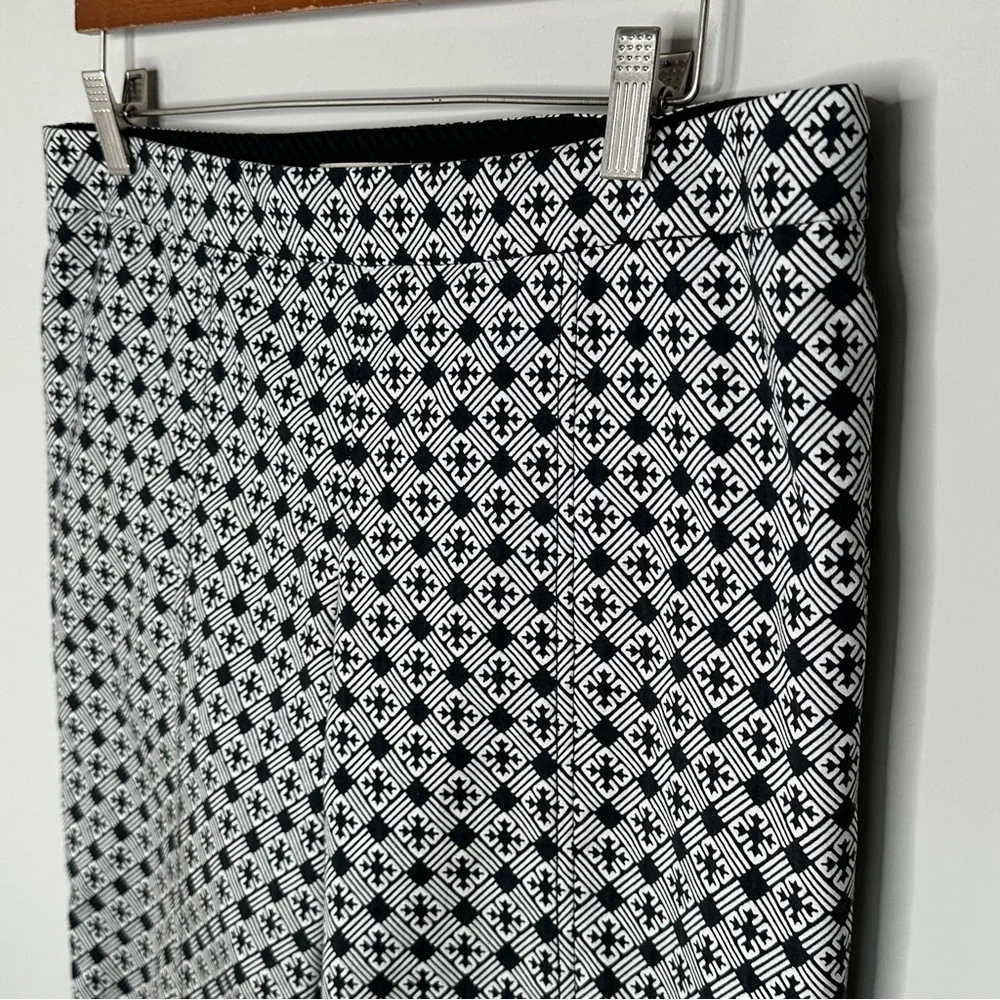 Tory Burch Heidi Jacquard Crop Pants Side Zip Workwear Office Business Size 10 - Picture 7 of 12